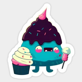 Cupcake Monster Sticker